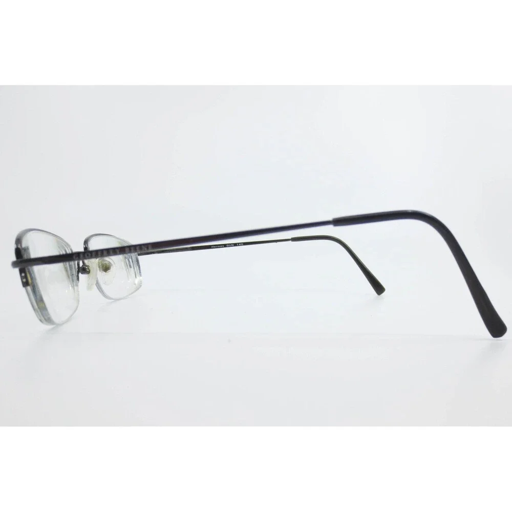 Geoffrey Beene Hermes Gunmetal Semi-Rimless Rectangular Eyeglasses 51-21-140